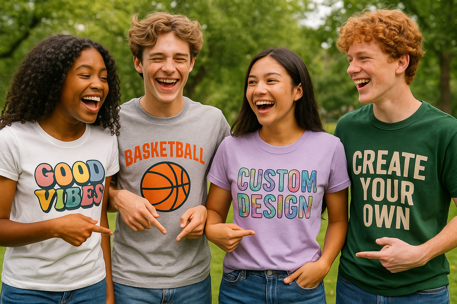 Teenagers having fun outdoors