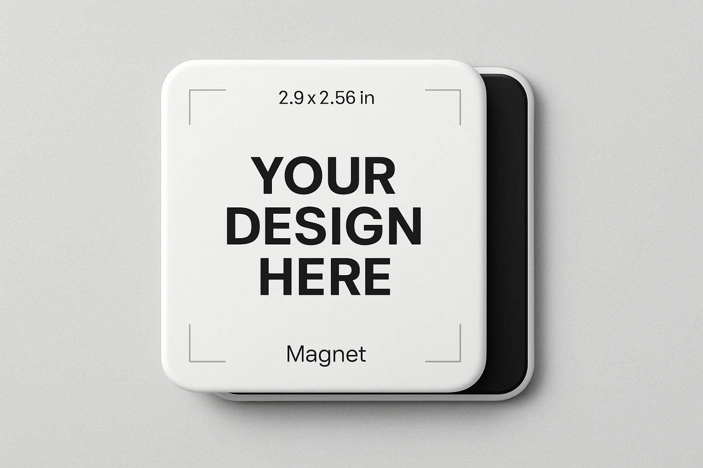 2.9x2.56 inch square magnet your design here