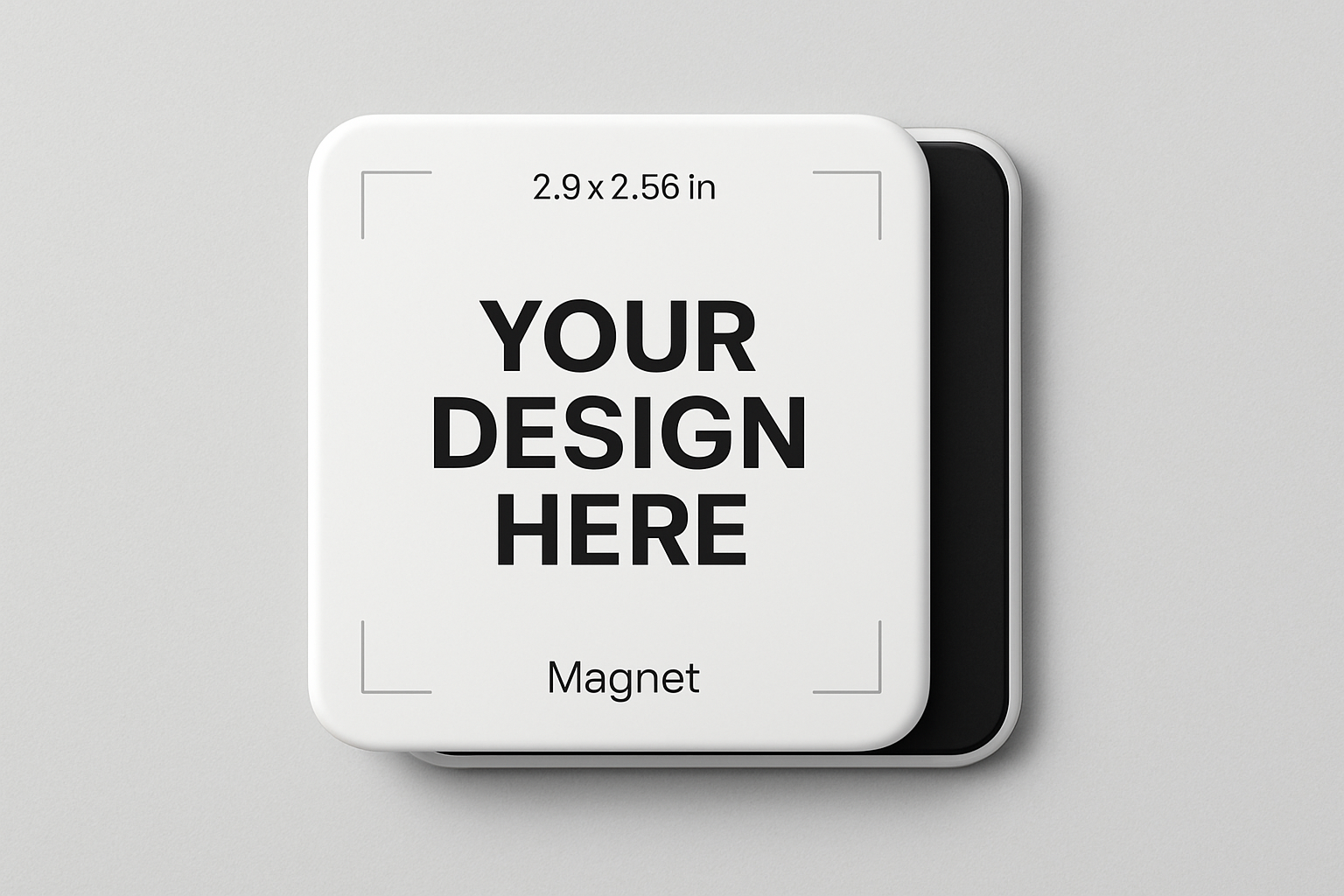 2.9x2.56 inch square magnet your design here