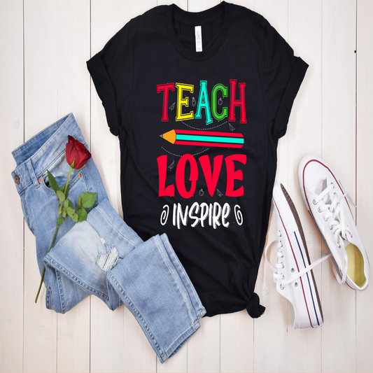 Teach love inspire - Teacher Cotton T-Shirt